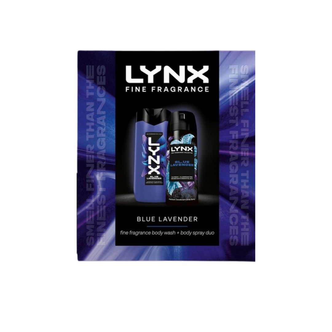Lynx Fine Fragrance Blue Lavender Gift Set on a white background