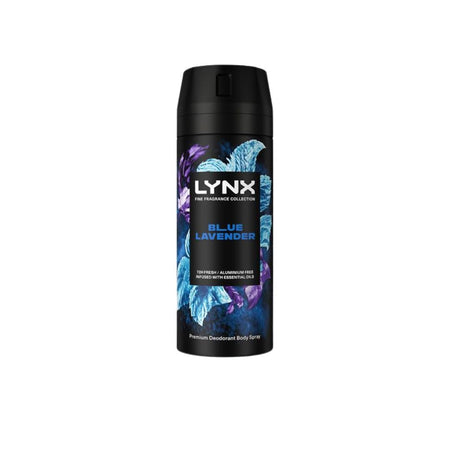 Lynx Fine Fragrance Blue Lavender Body Spray on a white background