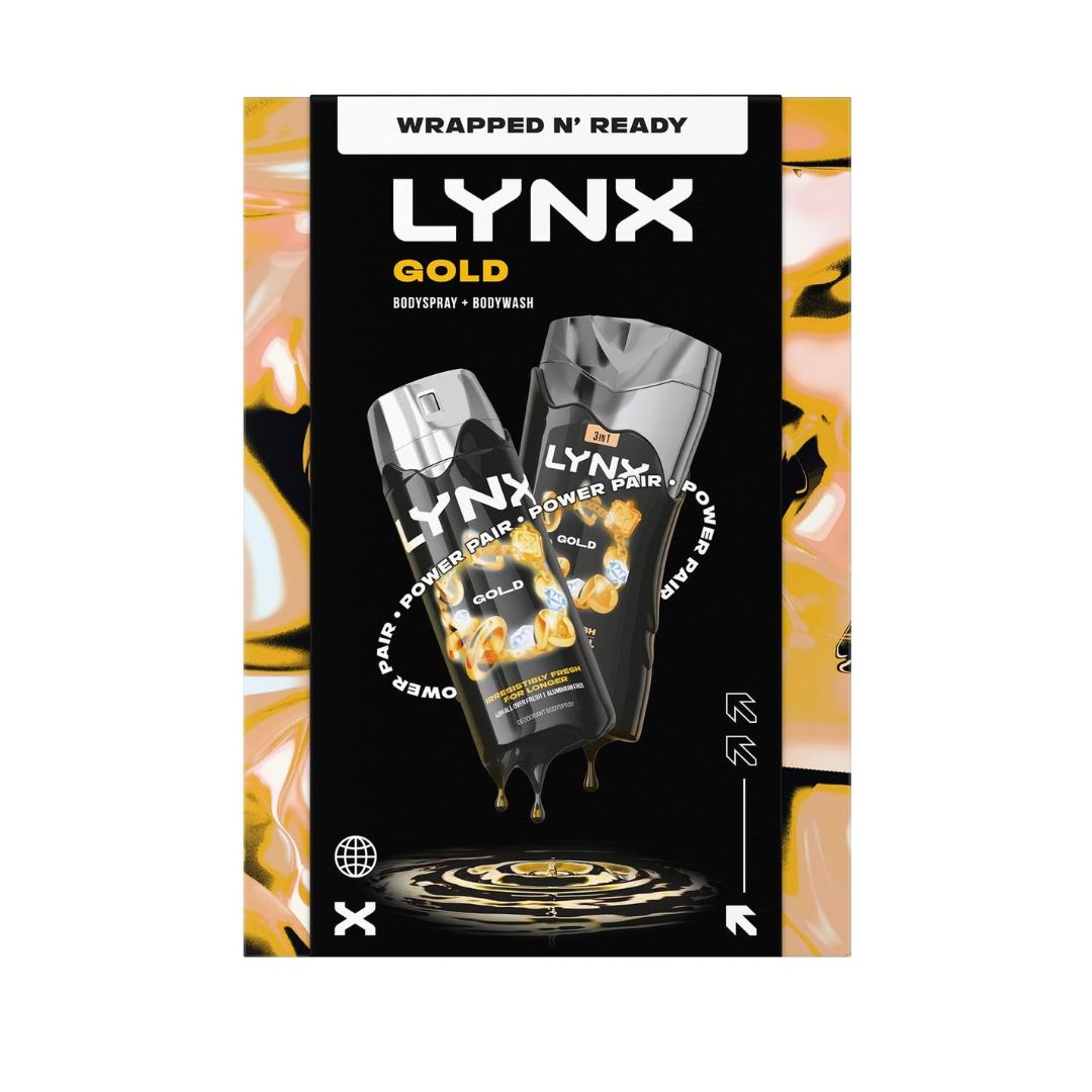 Lynx Gold Wrapped N Ready Giftset on a white background