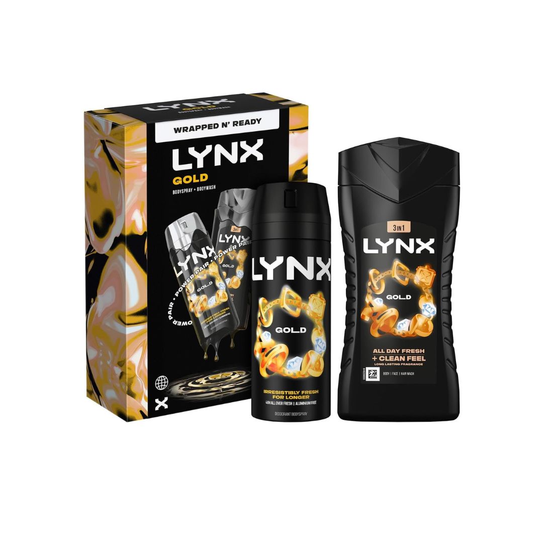 Lynx Gold Wrapped N Ready Giftset on a white background