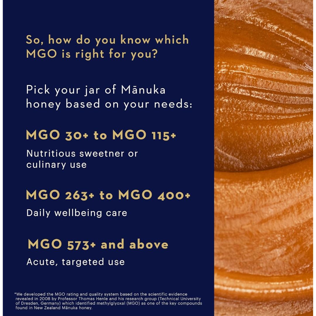 Manuka Health MGO 100+ Manuka Honey 500g - MGO information 