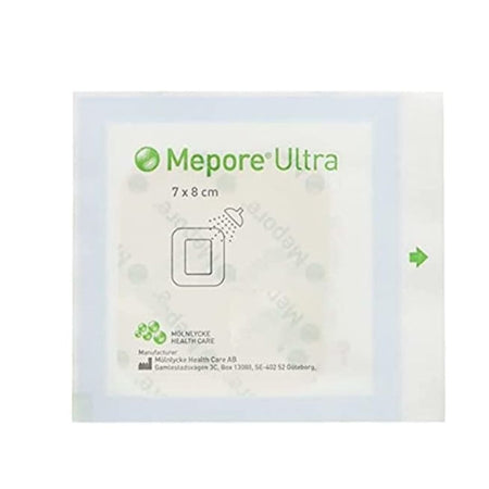 Mepore Ultra packaging with green logo on a white background