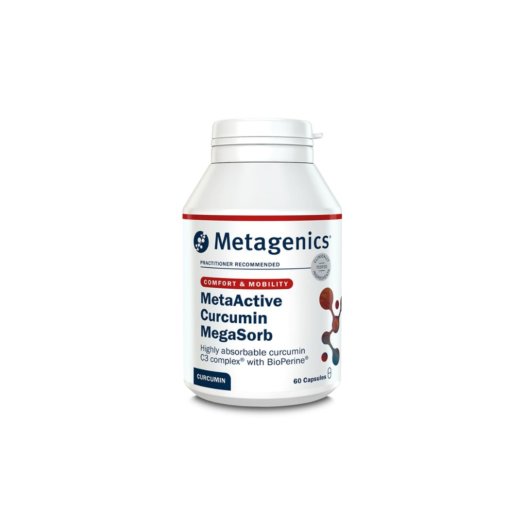 Metagenics MetaActive Curcumin MegaSorb container on a white background