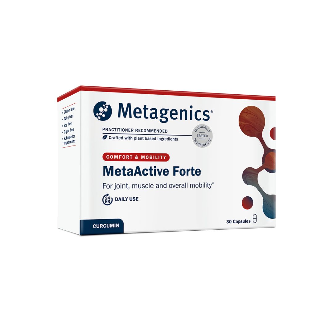  Metagenics MetaActive Forte 30 Capsules packaging on a white background
