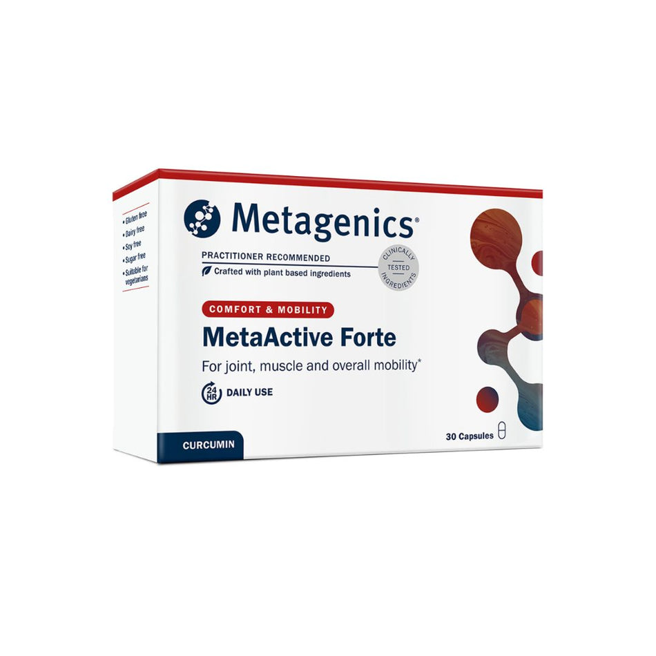 Metagenics MetaActive Forte 30 Capsules packaging on a white background
