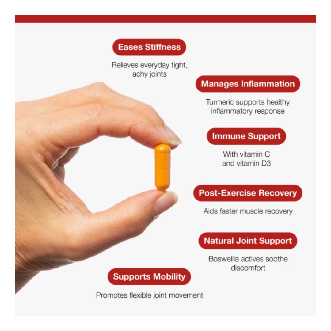  Metagenics MetaActive Forte 30 Capsules product information on a white background with an image of a capsule in a persons hand