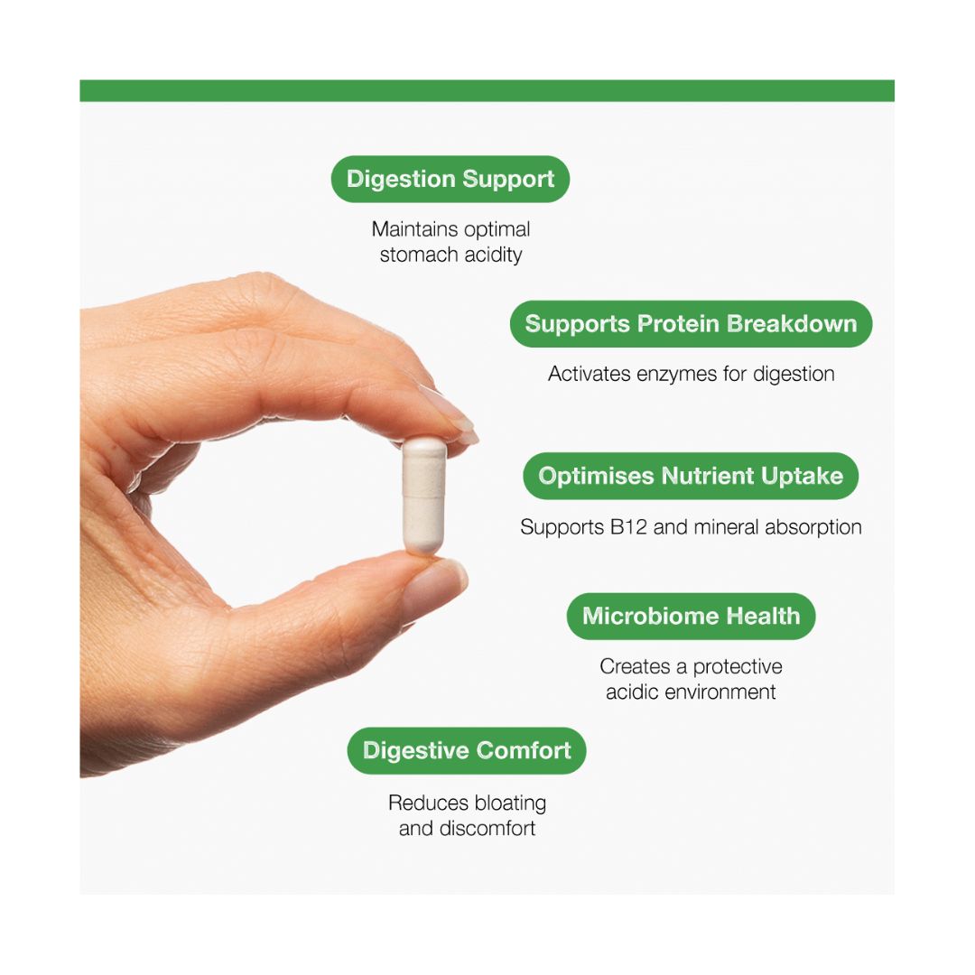 Metagenics Metadigest HCl Complex Key Benefits Graphic