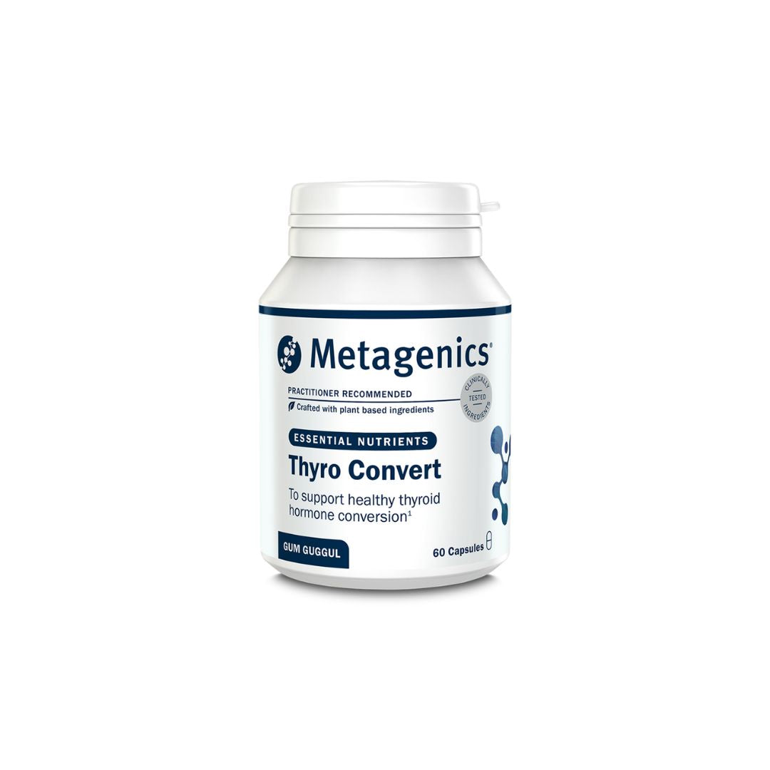 Metagenics Thyro Convert 60 Capsules on a white background