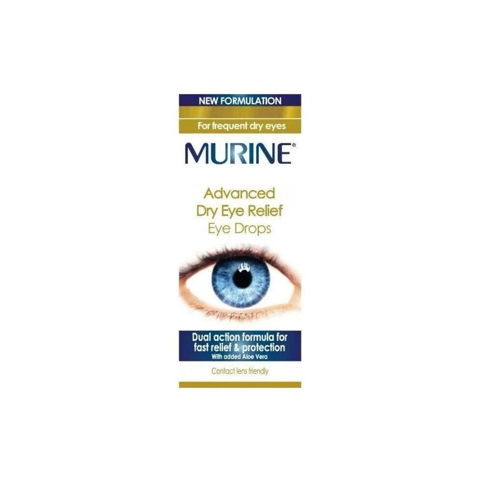 Murine Advanced Dry Eye Relief Eye Drops packaging on a white background