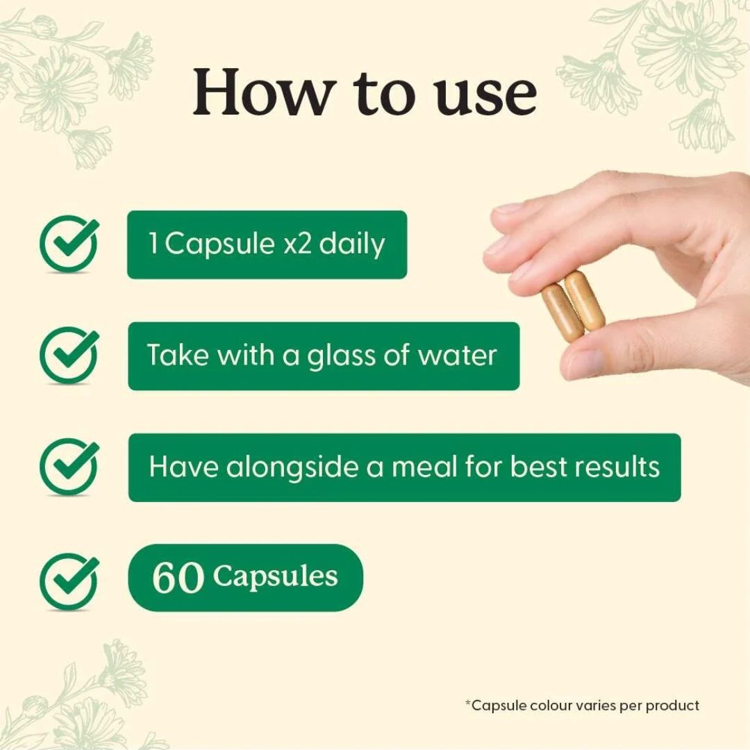 Natural Health Practice Advanced Brain & Memory Support 60 Capsules 'How to Use' graphic
