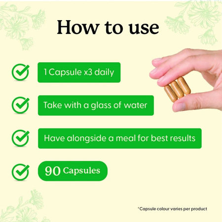 Natural Health Practice Osteo Support 90 Capsules 'How to use' graphic
