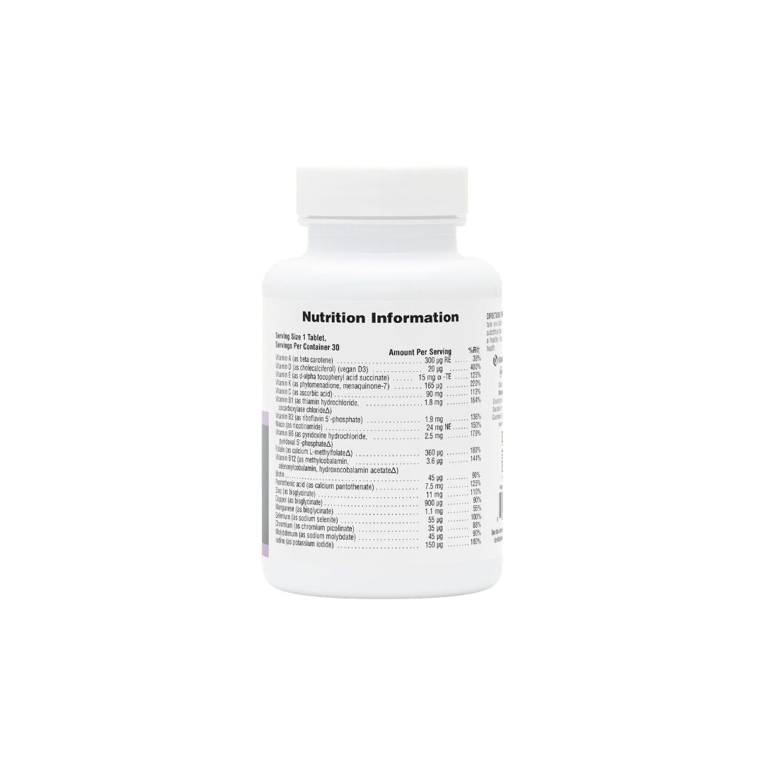 NaturesPlus Her Journey 45+ Multivitamin 30 Tablets packaging (rear angle) on a white background