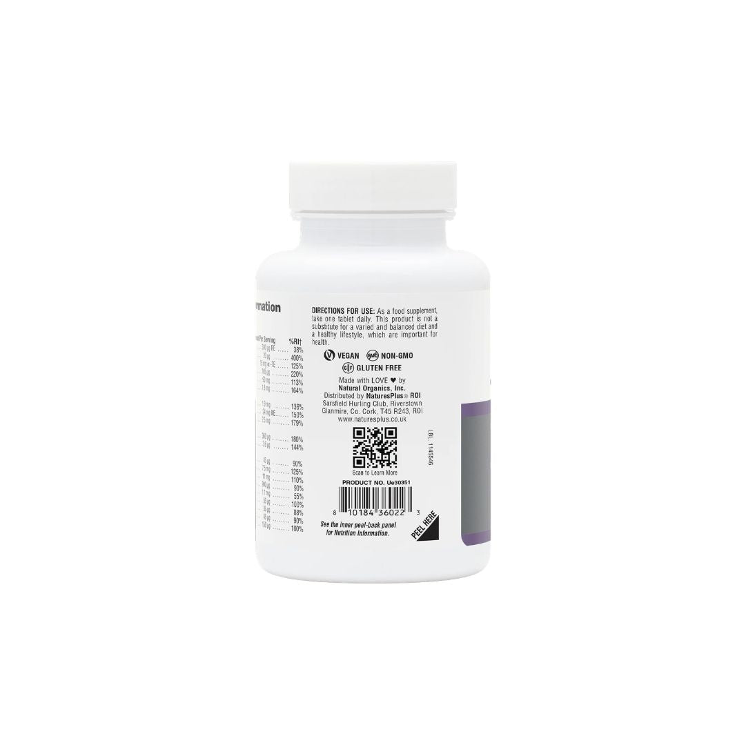 NaturesPlus Her Journey 45+ Multivitamin 30 Tablets packaging (side angle) on a white background