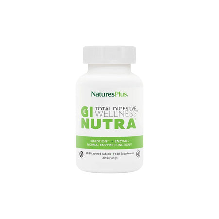Natures Plus GI Nutra Digestive Wellness container front angle on a white background