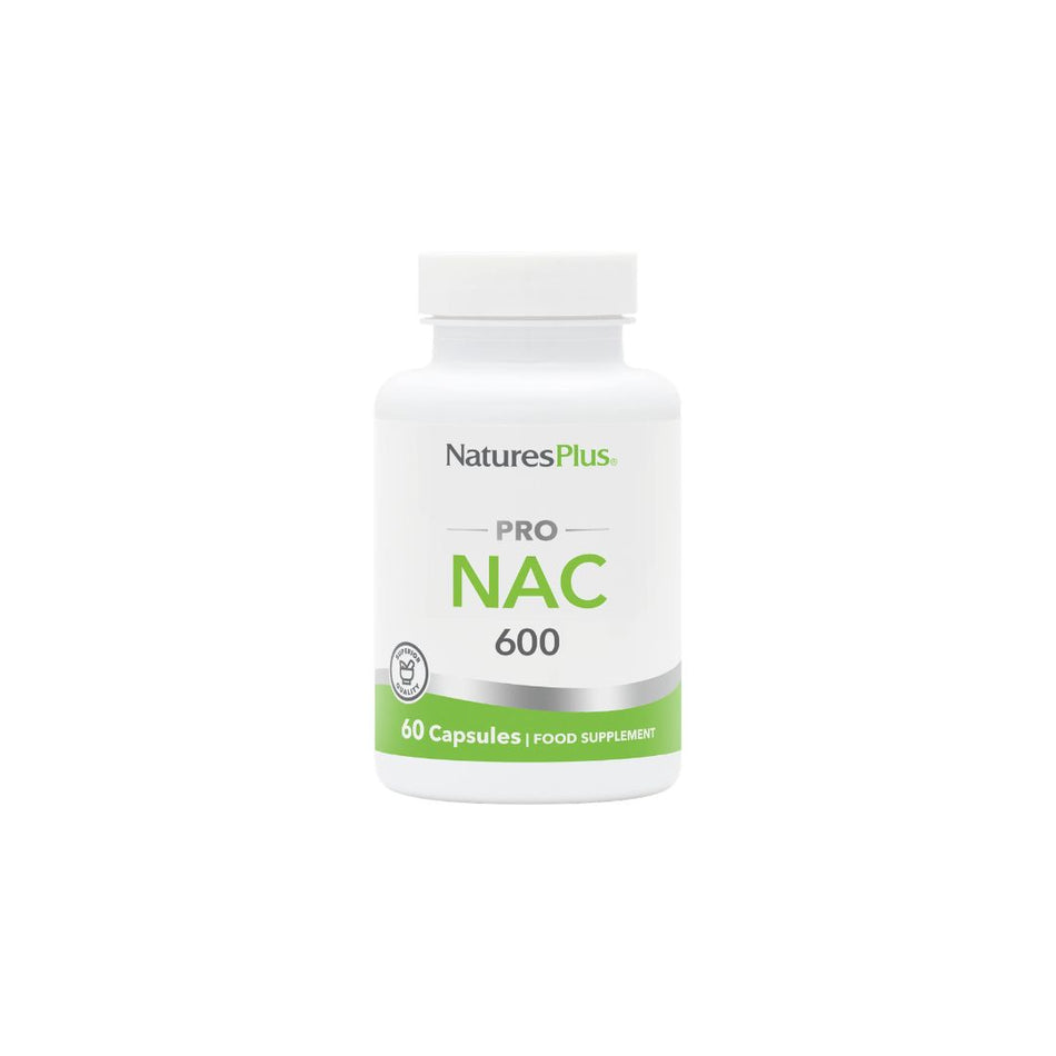 NaturesPlus Pro NAC Capsules Container (front angle) on a white background