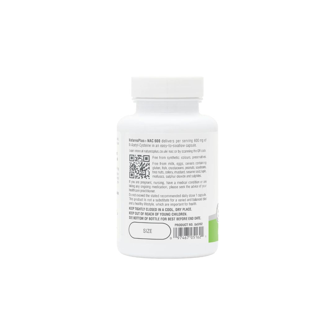 NaturesPlus Pro NAC Capsules container (rear angle) on a white background