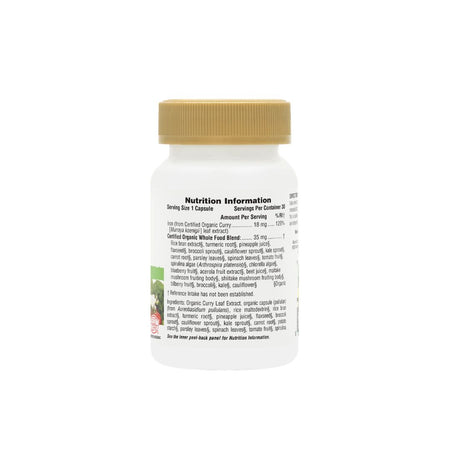 NaturesPlus Source of Life Garden Iron 30 Capsules (side angle) on a white background