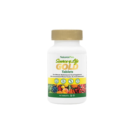 NaturesPlus Source of Life Gold 90 Tablets container (front view) on a white background