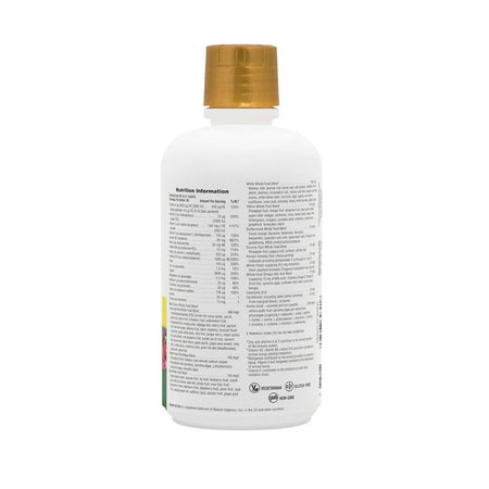 Bottle with a gold cap on a white background