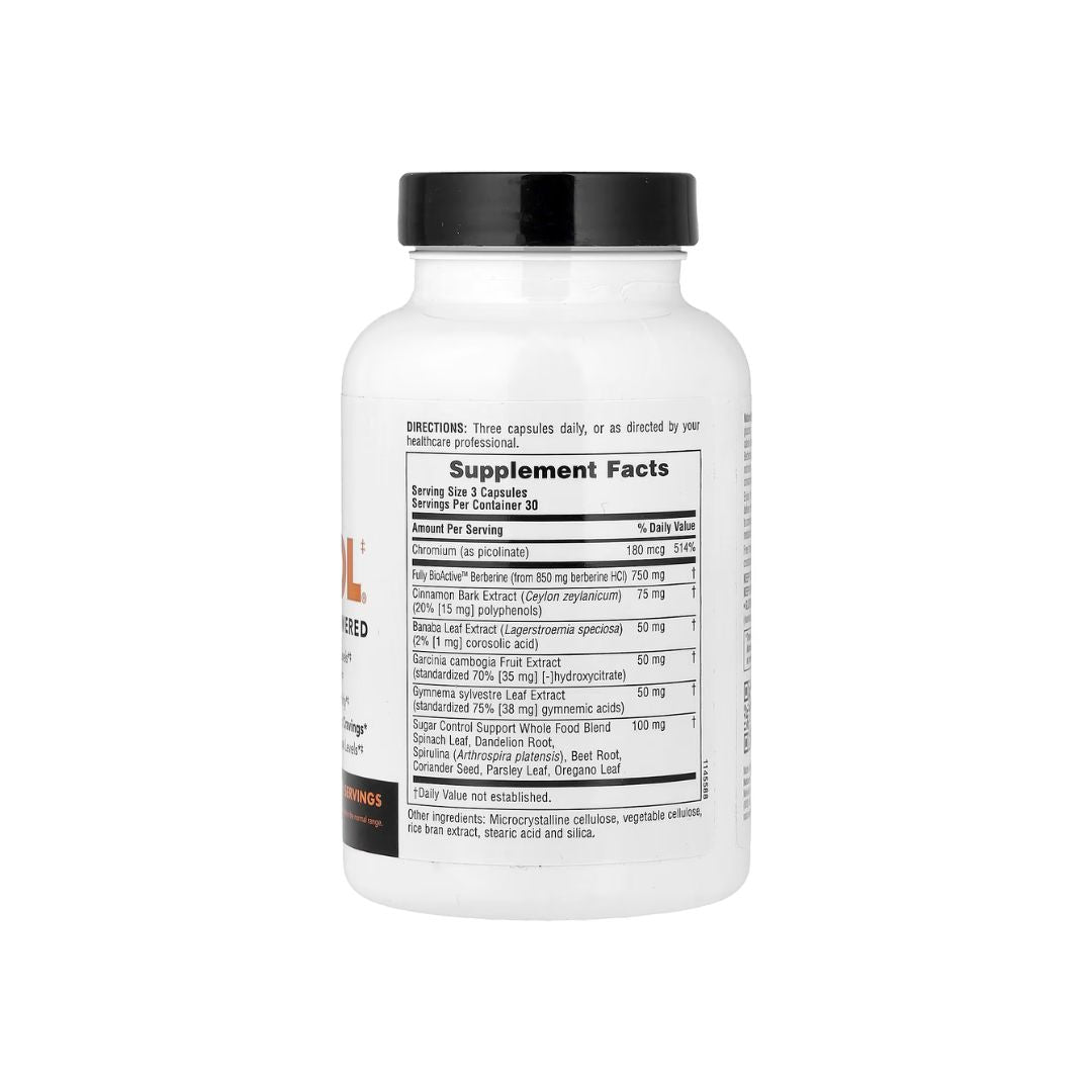 Supplement facts for sugar control