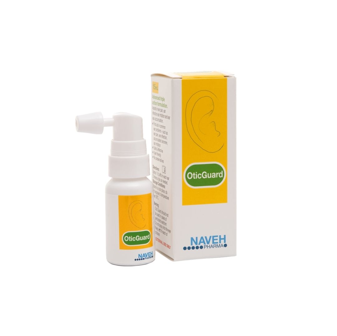 Naveh OticGuard Ear Spray 15ml packaging and bottle on a white background