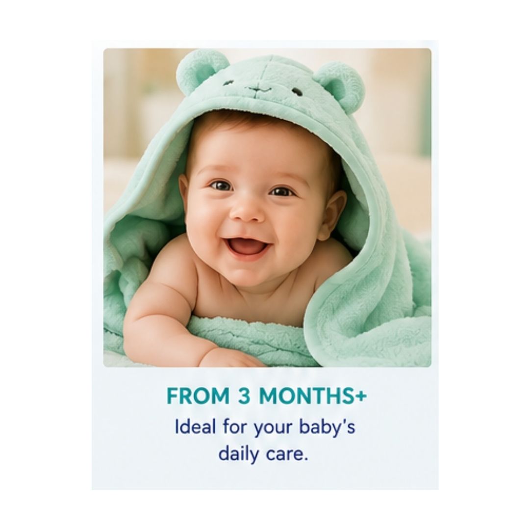 Nenuco Agua de Colonia Original 500ml 'FROM 3+ MONTHS' graphic with a picture of a smiling baby