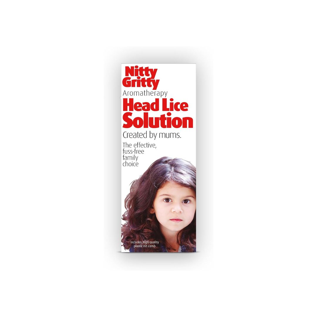 Nitty Gritty Natural Aromatherapy Head Lice Solution 150ml container on a white background