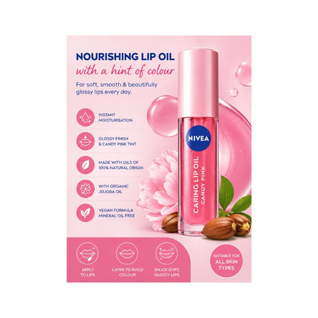 NIVEA Caring Lip Oil – Candy Pink 5.5ml