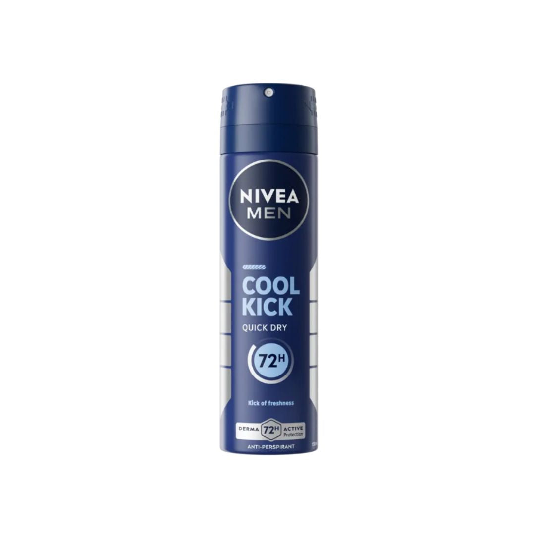 NIVEA Men Cool Kick Anti-Perspirant Spray 150ml container on a white background
