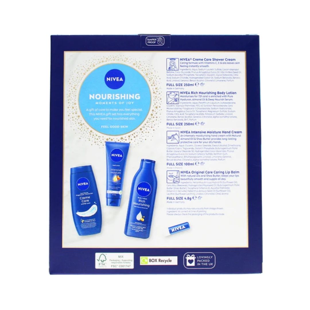 Nivea Nourishing Moments Of Joy Giftset (rear angle) on a white background