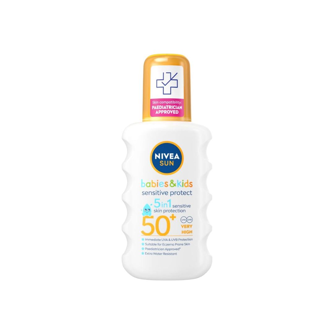 NIVEA Sun Babies & Kids Sensitive Protect Spray  container on a white background