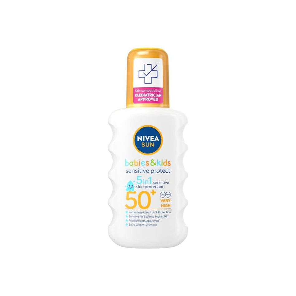 NIVEA Sun Babies & Kids Sensitive Protect Spray  container on a white background