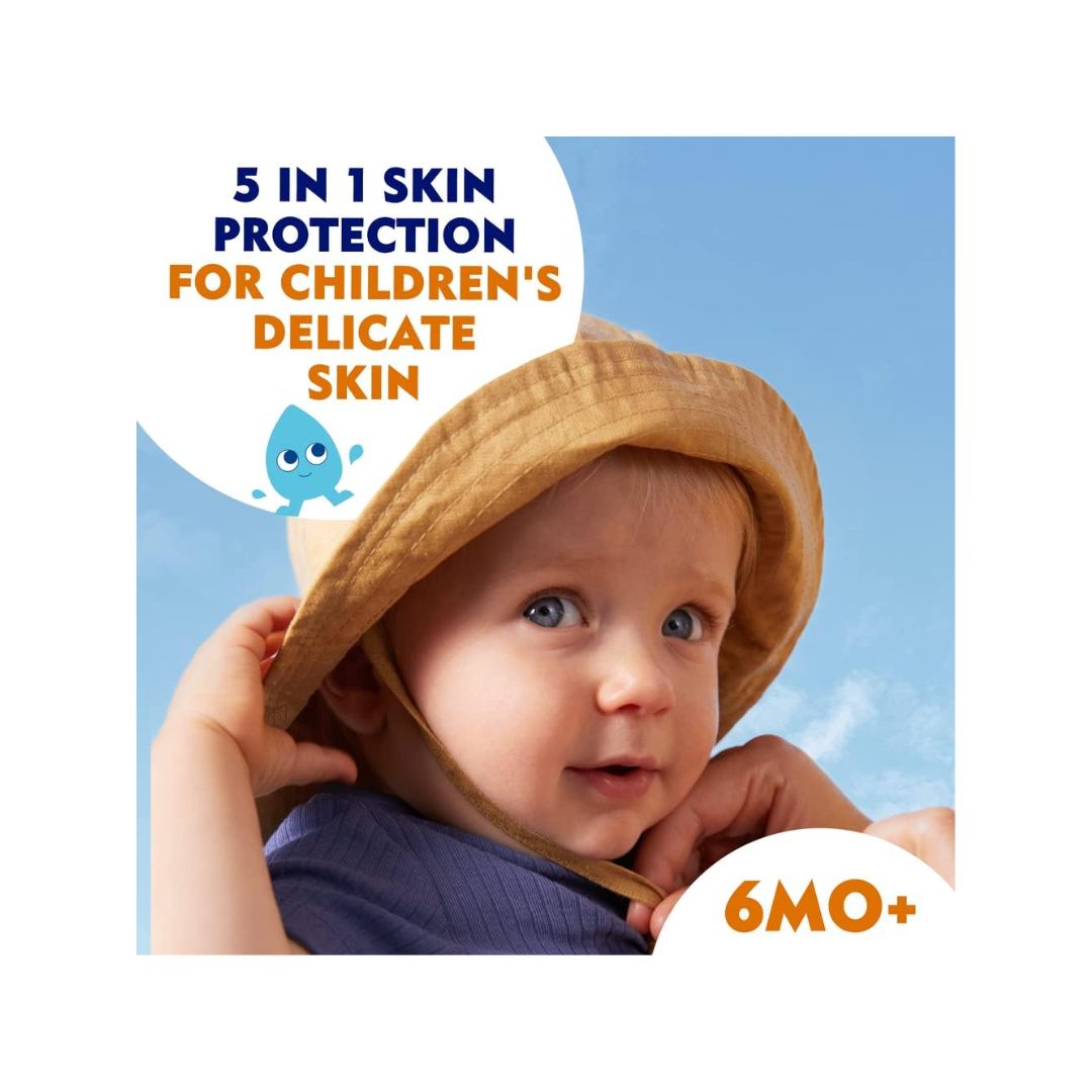 NIVEA Sun Babies & Kids Sensitive Protect Spray '5 IN 1 SKIN PROTECTION' graphic