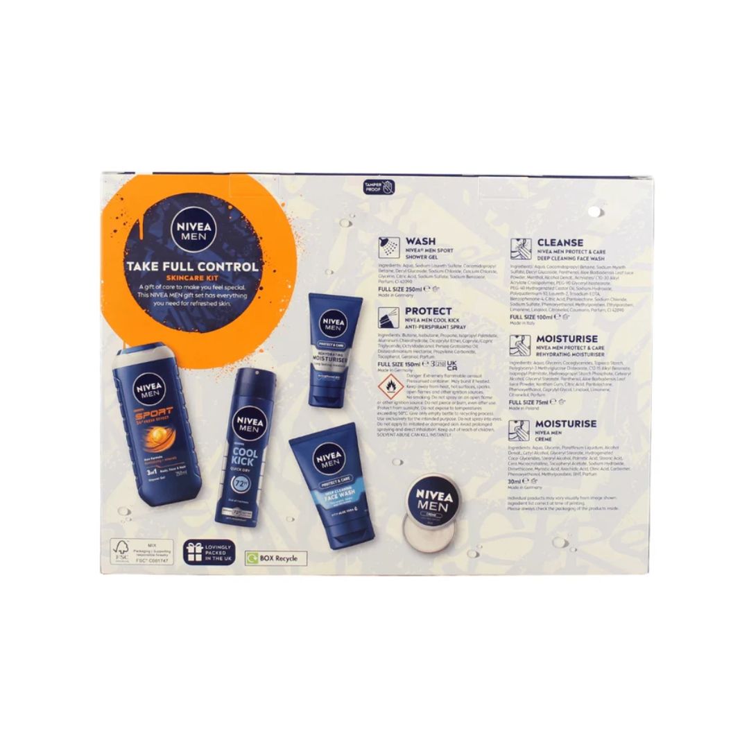 Nivea Men Take Full Control Giftset (rear angle) on a white background