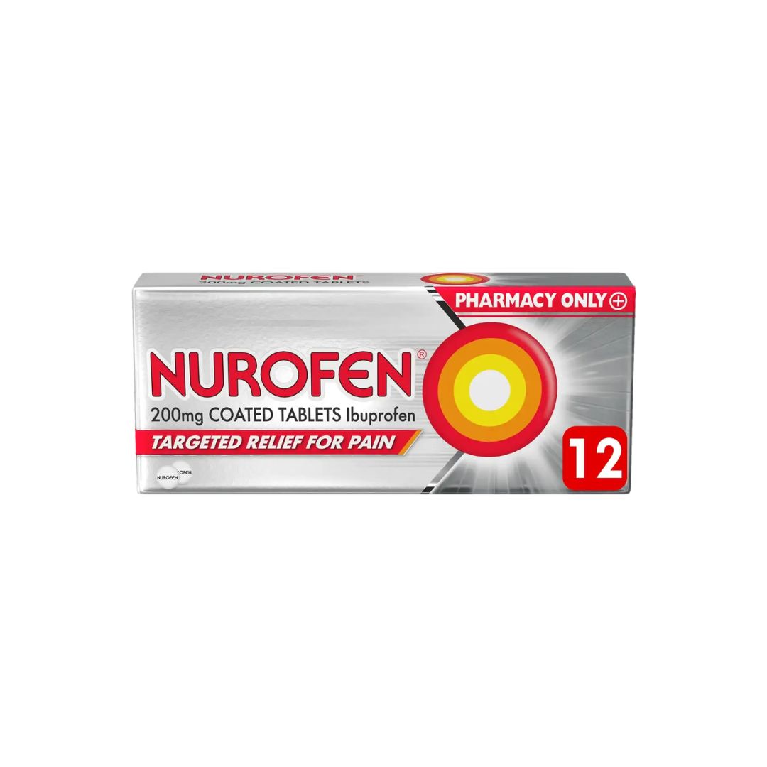 Nurofen 200mg Coated Tablets Packaging on a white background