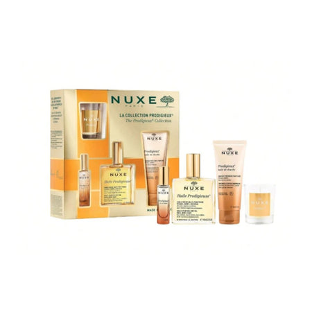 NUXE Paris The Prodigieux Collection Gift Set and contents on a white background