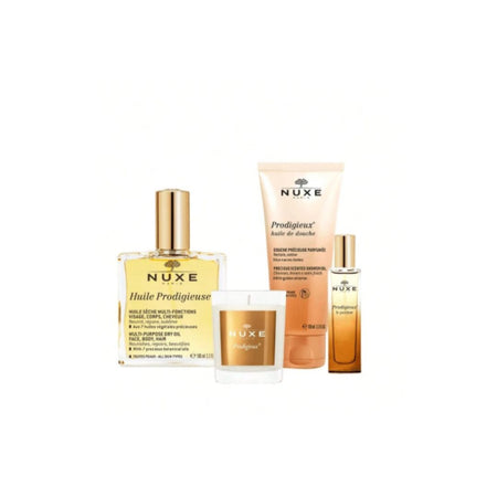 NUXE Paris The Prodigieux Collection Gift Set contents on a white background