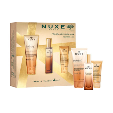 NUXE Paris Fragrance Mythique Gift Set and contents on a white background