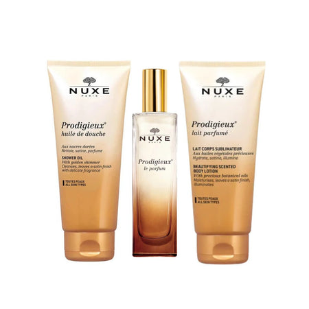 NUXE Paris Fragrance Mythique Gift Set contents on a white background