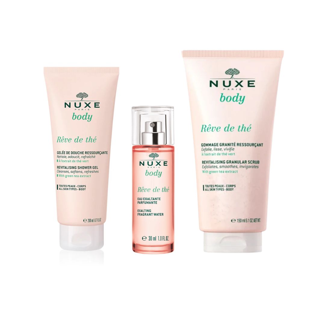 NUXE Paris Revitalising Ritual Gift Set contents on a white background