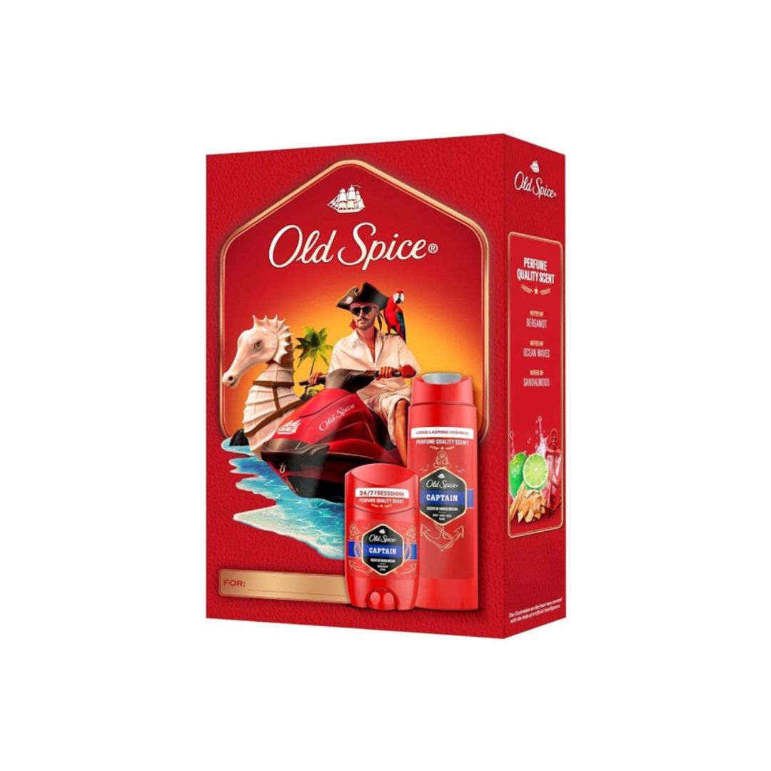 Old Spice Captain Duo Giftset on a white background