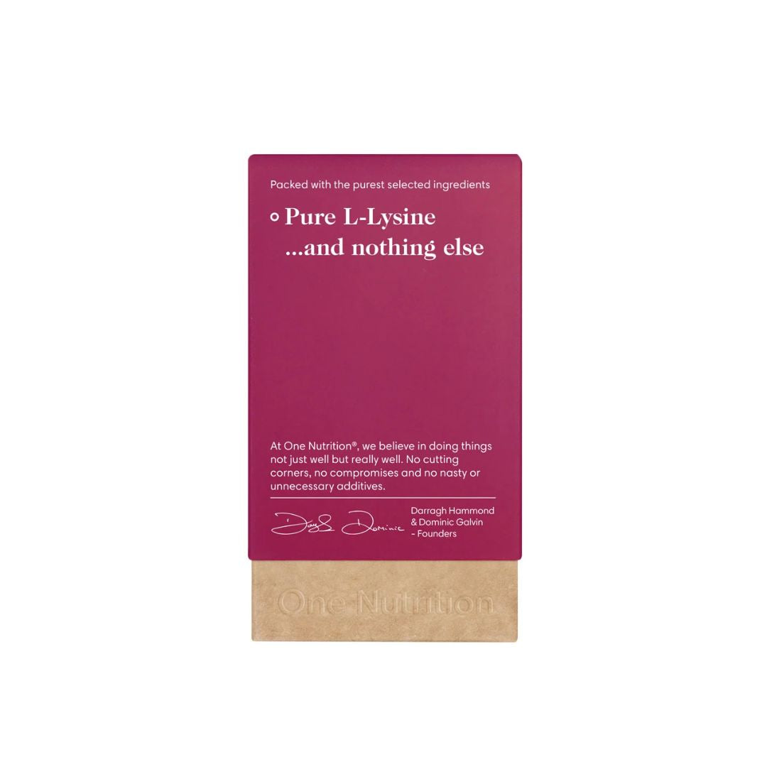 One Nutrition Pure L-Lysine packaging (side angle) on a white background