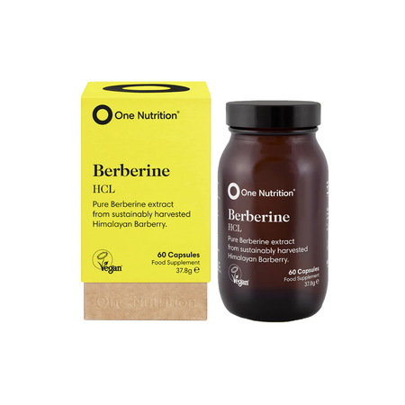 One Nutrition Berberine HCL supplement bottle and packaging on a white background