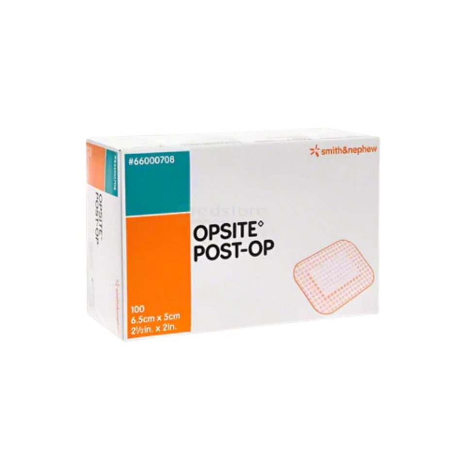 Box of Smith & Nephew Opsite Post-Op bandages on a white background