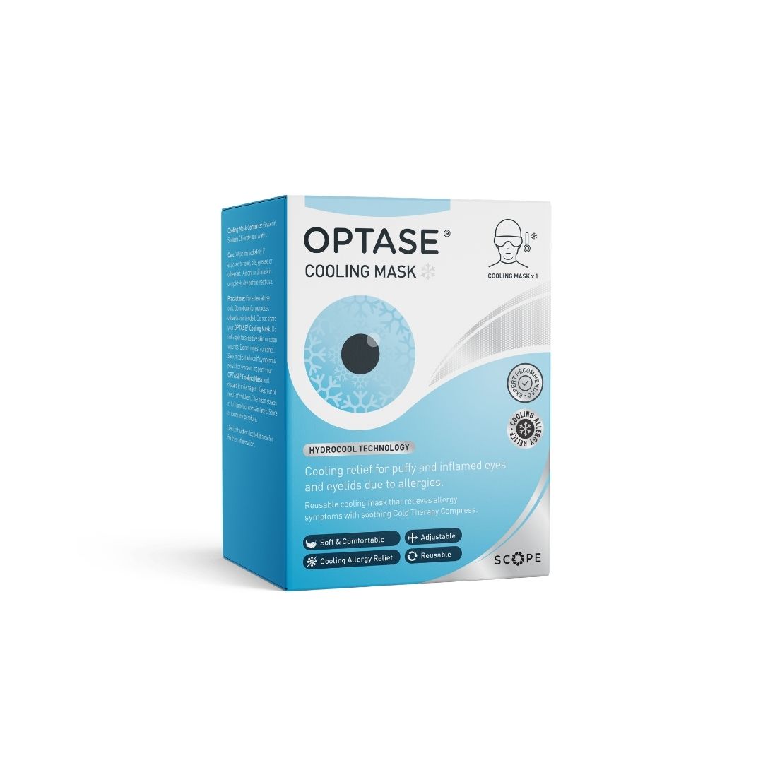OPTASE Cooling Mask packaging on a white background