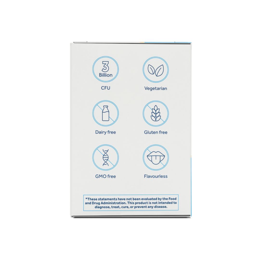 Optibac Babies & Children Digestive Supplement 10 Sachets packaging (product benefits) on a white background