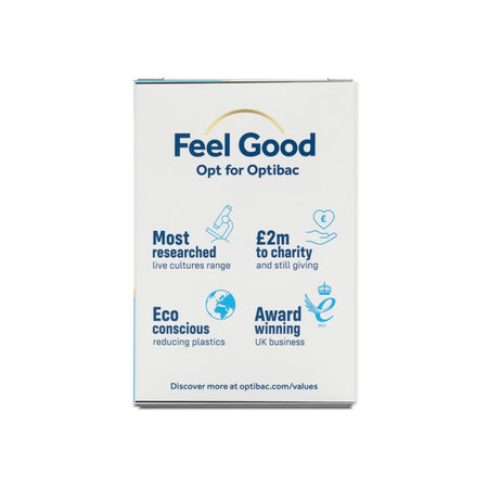 Optibac Babies & Children Digestive Supplement 10 Sachets packaging (side angle) on a white background
