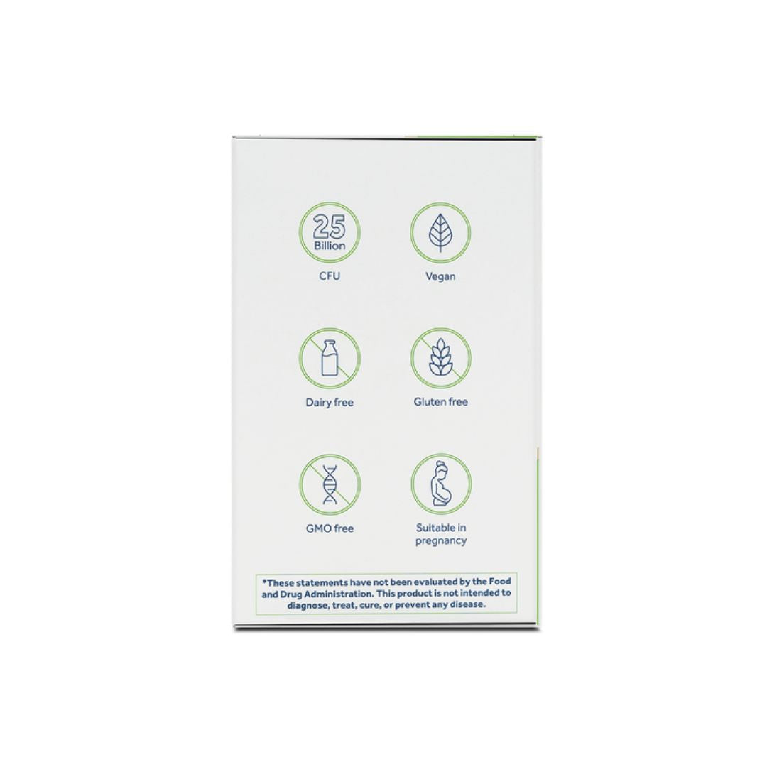 Optibac Bifido & Fibre Digestive Supplement container (benefits) on a white background