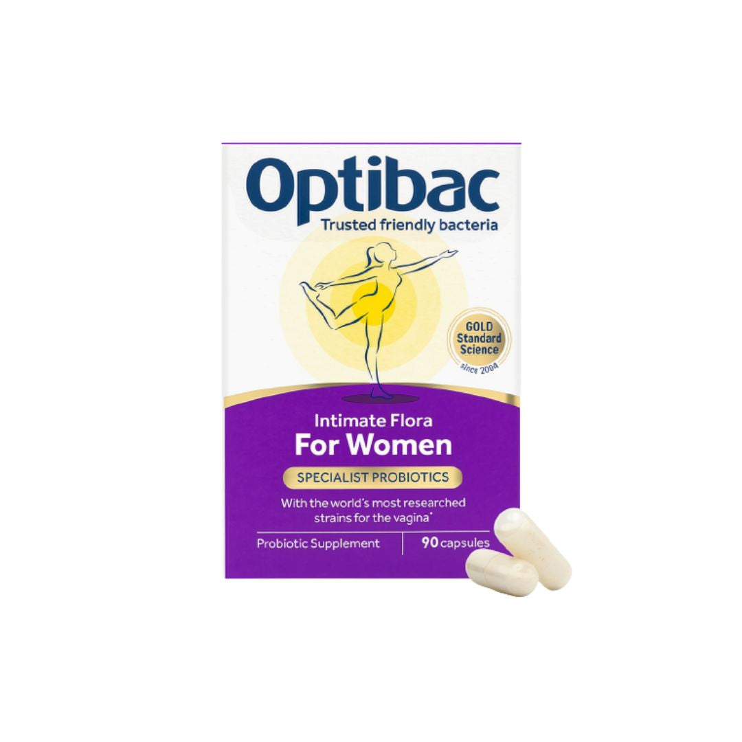 Optibac For Women 90 Capsules packaging (front angle) on a white background