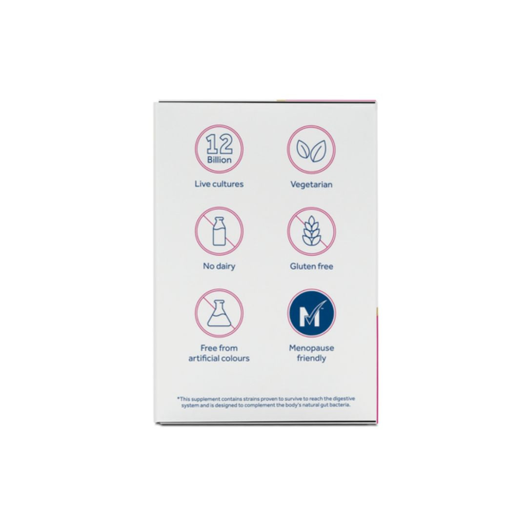 Optibac Women's Wellbeing packaging (side view) on a white background
